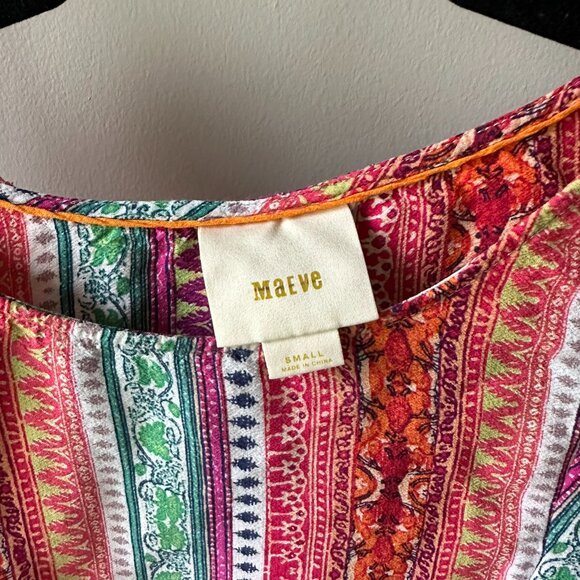 LIKE NEW Anthropologie Maeve Milla Aztec Boho Printed Top - Picture 2 of 6